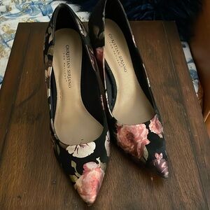 Floral print high heels
